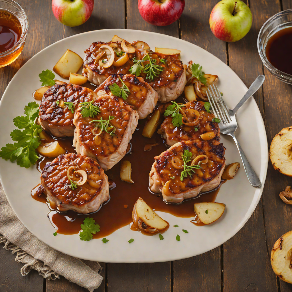 Pan-Seared Pork Chops with Caramelized Onions and Apple Cider Reduction