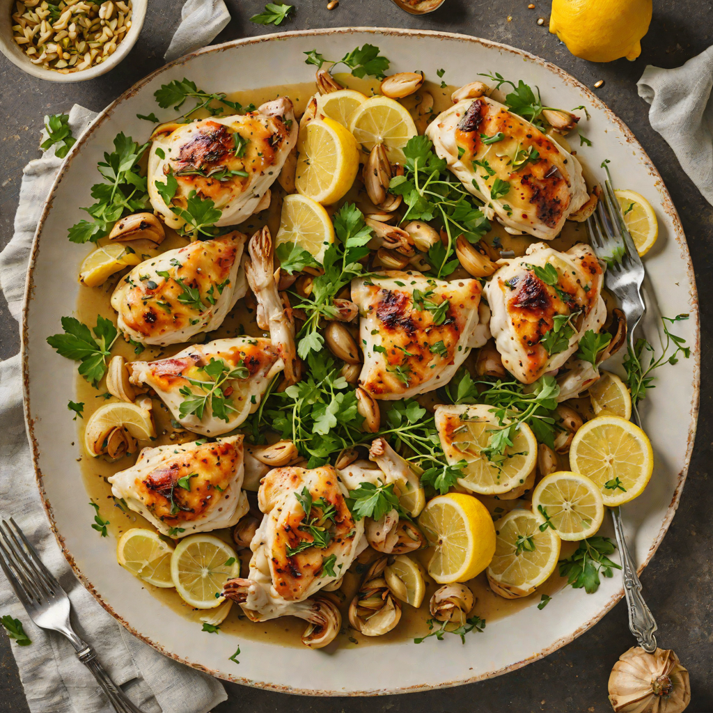Sautéed Lemon Thyme Chicken with Roasted Garlic