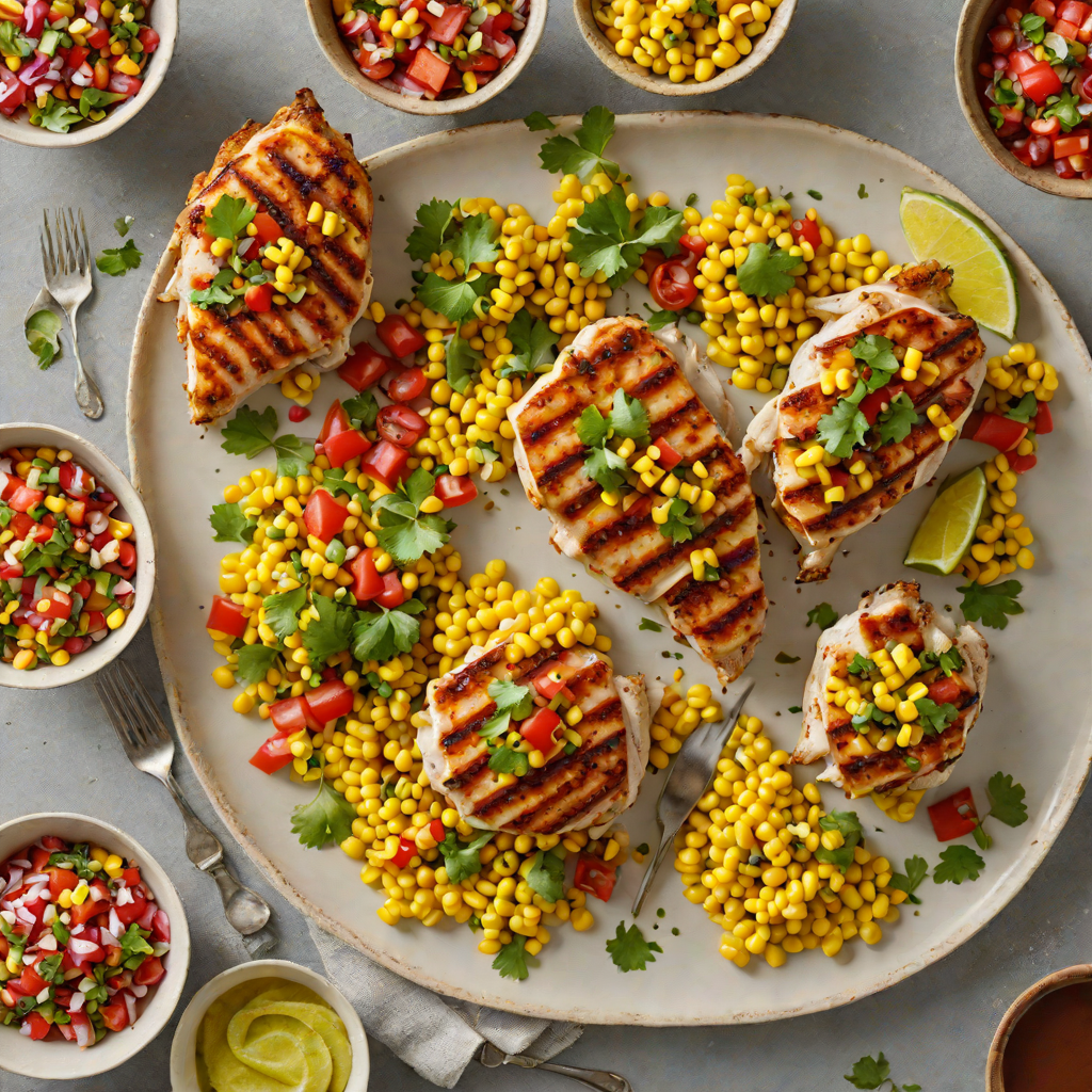 North-South Grilled Chicken with Spiced Corn Salsa