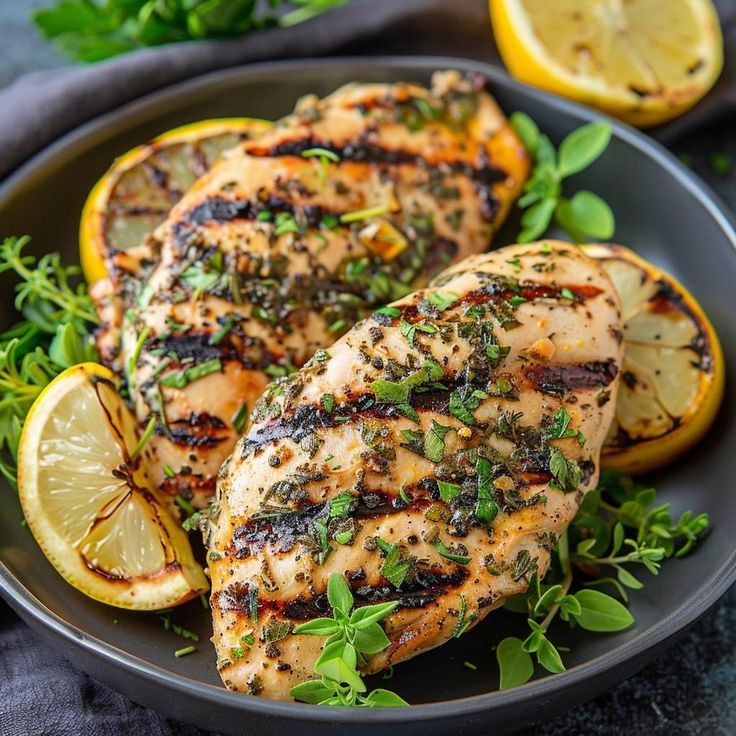 Grilled Lemon-Garlic Chicken with Herb Salsa Verde