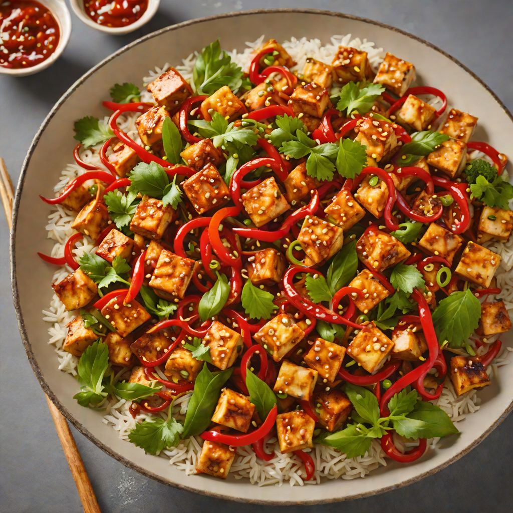 Spicy Szechuan-Style Tofu Stir Fry with Peppers