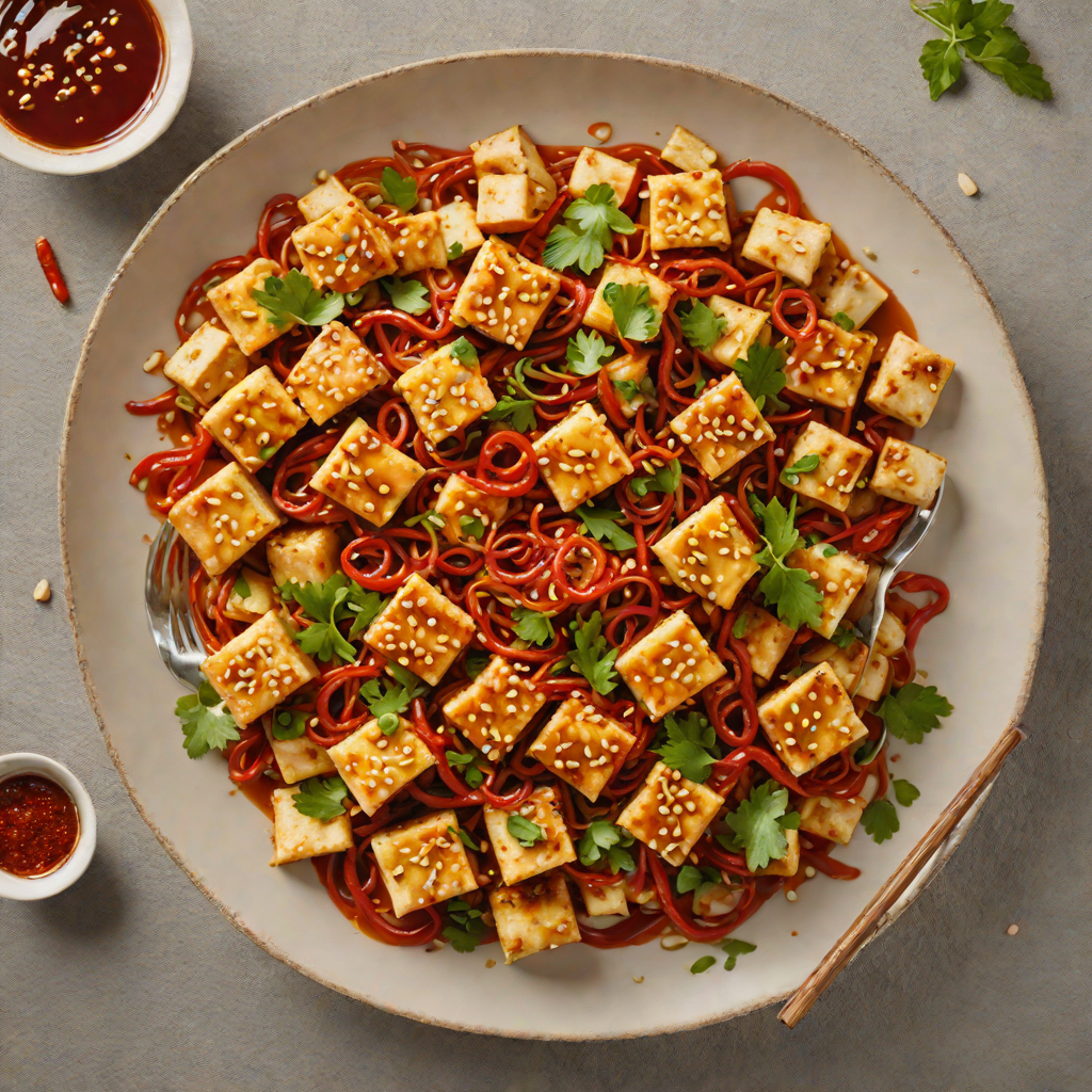 Stir-Fried Tofu with Garlic and Chili-Garlic Sauce