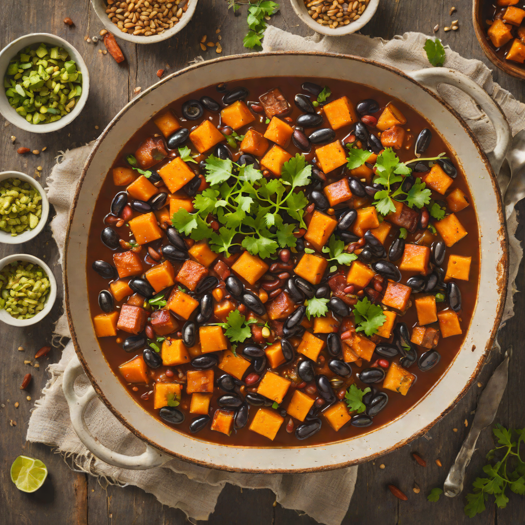 Spiced Caribbean Vegetable Stew with Sweet Potatoes and Black Beans