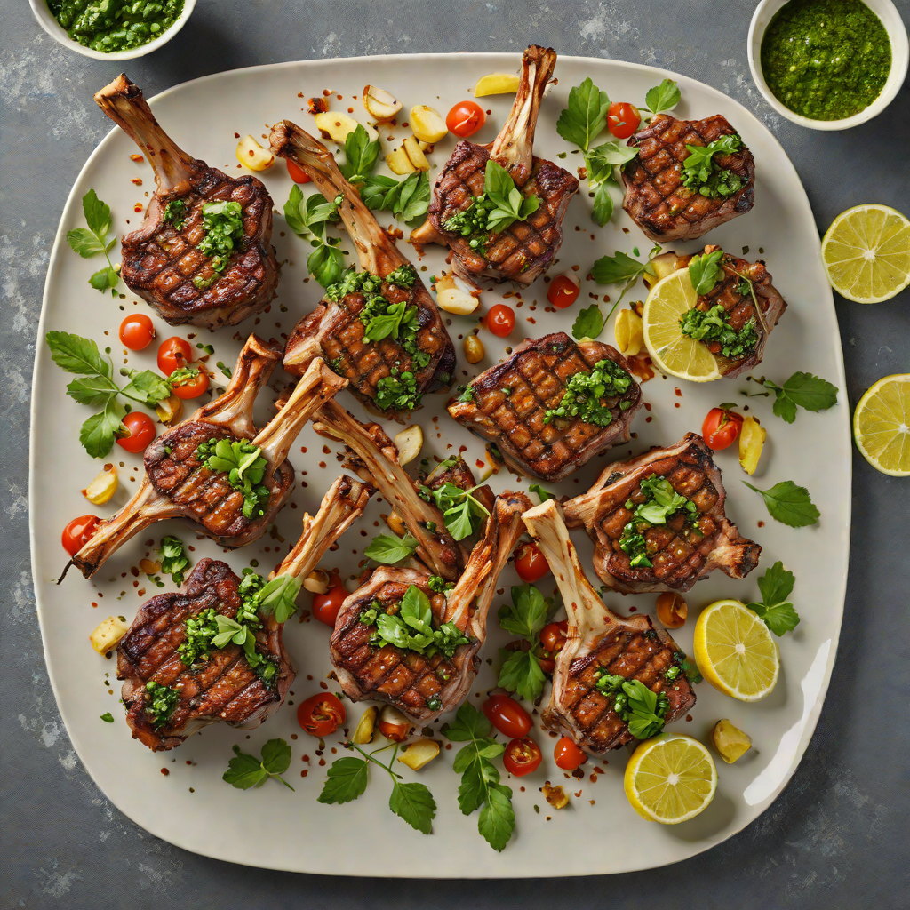 Herb-Infused Grilled Lamb Chops with Garlic-Mint Chimichurri