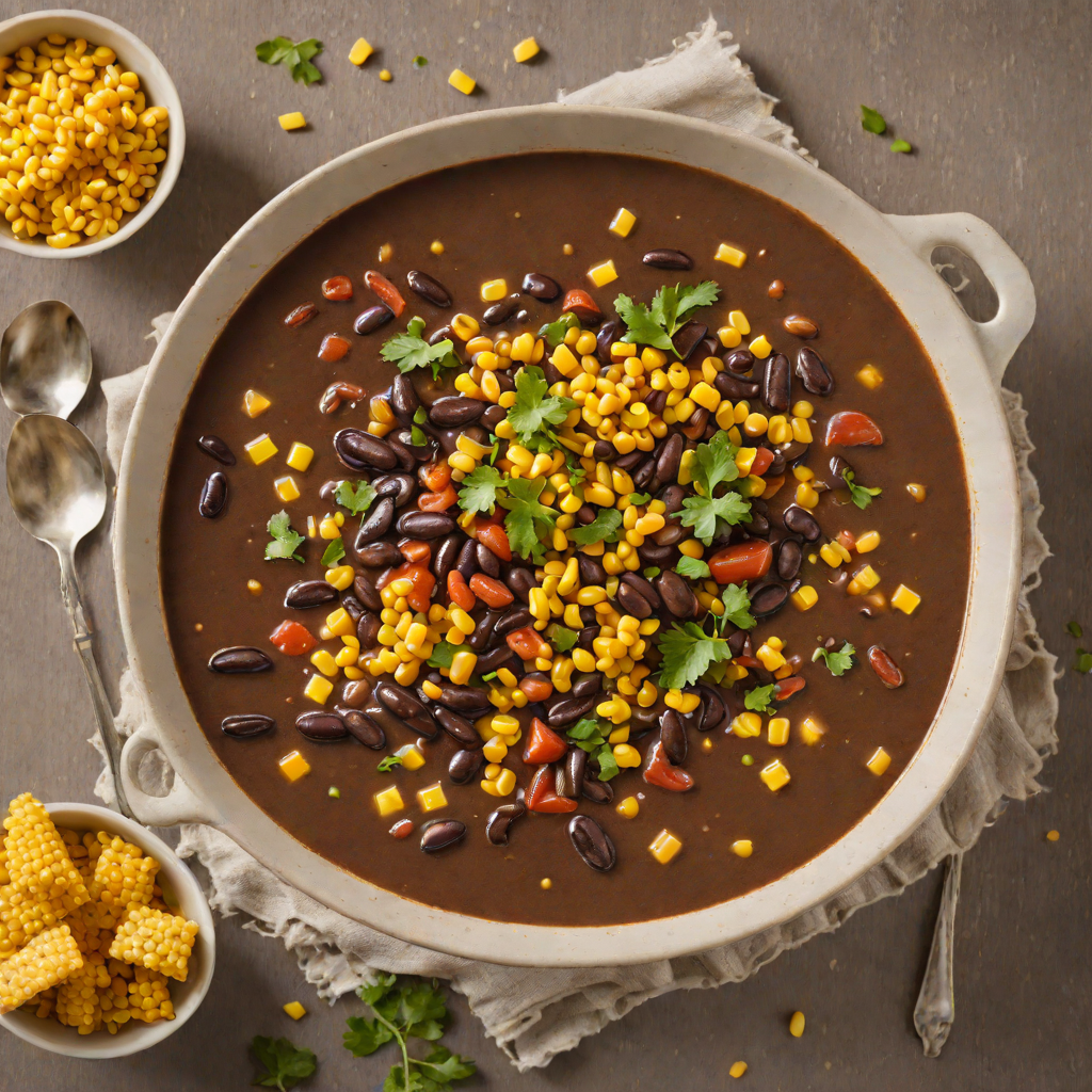 Slow-Simmered Black Bean Soup with Aniseed and Toasted Corn