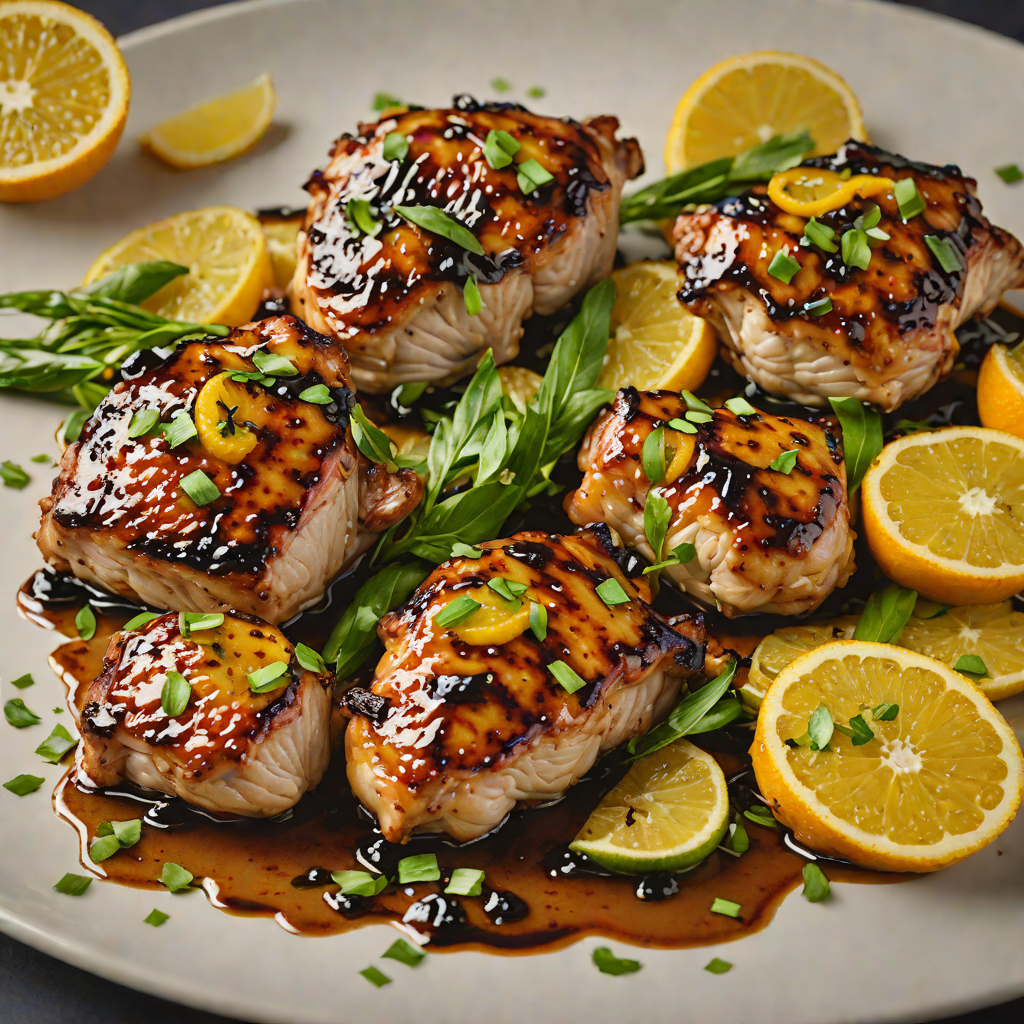 Grilled Citrus-Glazed Chicken Thighs with Charred Scallions