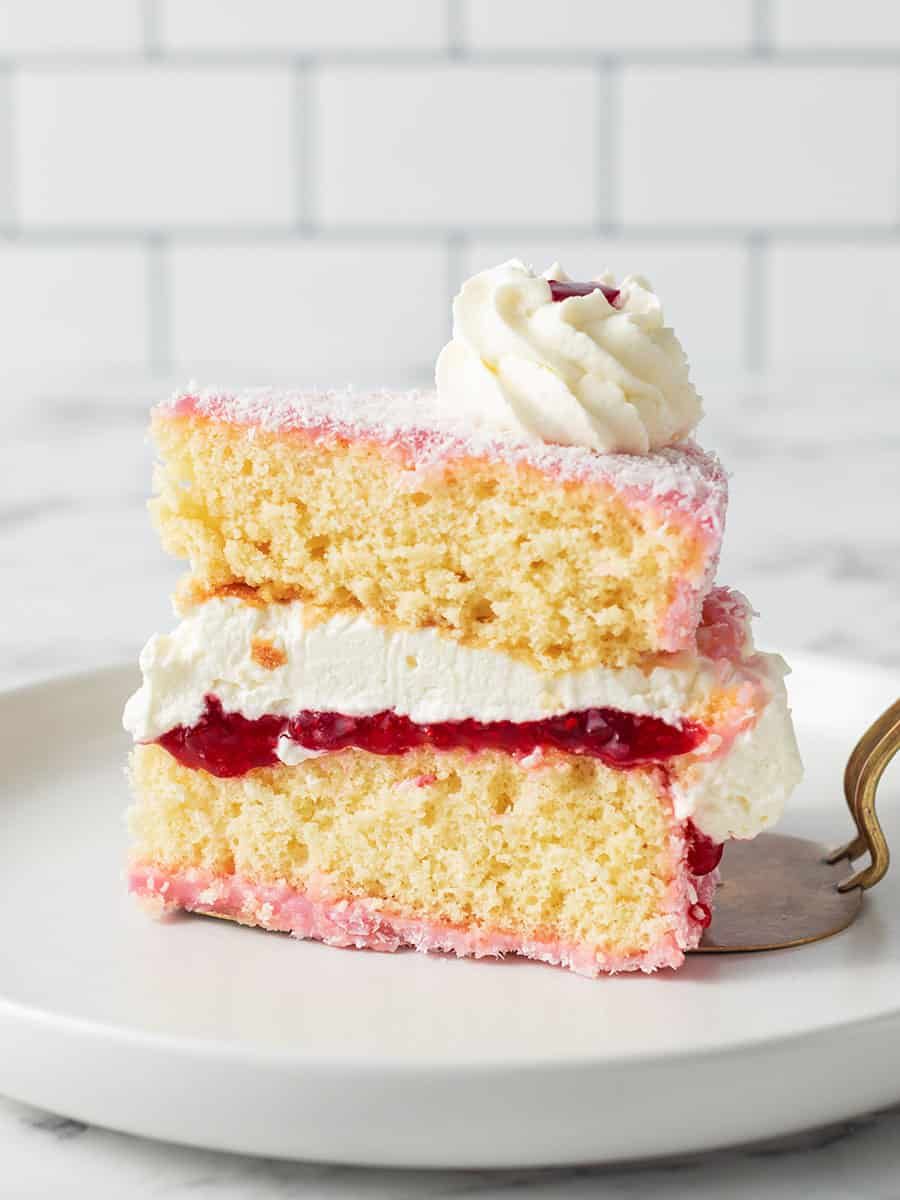 Lamington-Inspired Sponge Cake with Raspberry and Coconut