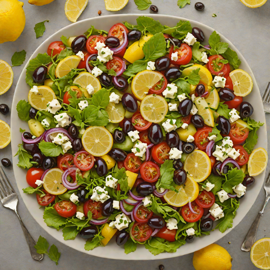 Lemon-Oregano Greek Salad with Kalamata Olives and Feta