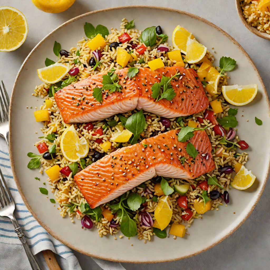 Pan-Seared Salmon with Citrus-Glazed Quinoa Salad