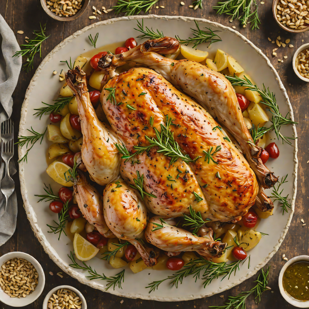Baked Italian Herb-Roasted Chicken with Garlic and Rosemary