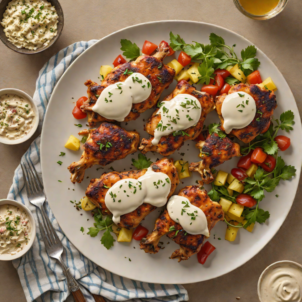 Za'atar Roasted Chicken Thighs with Sumac Yogurt Sauce