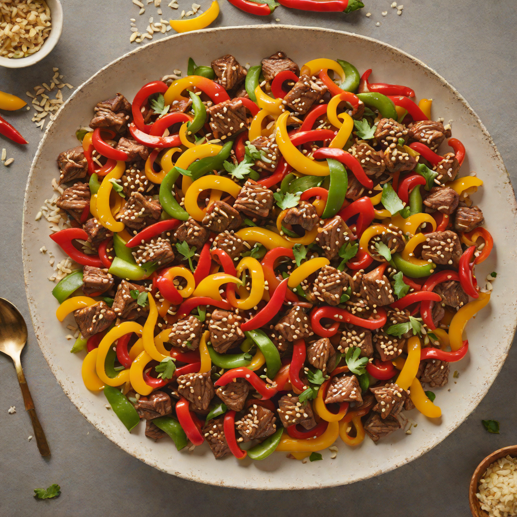 Sautéed Garlic Beef Stir-Fry with Bell Peppers