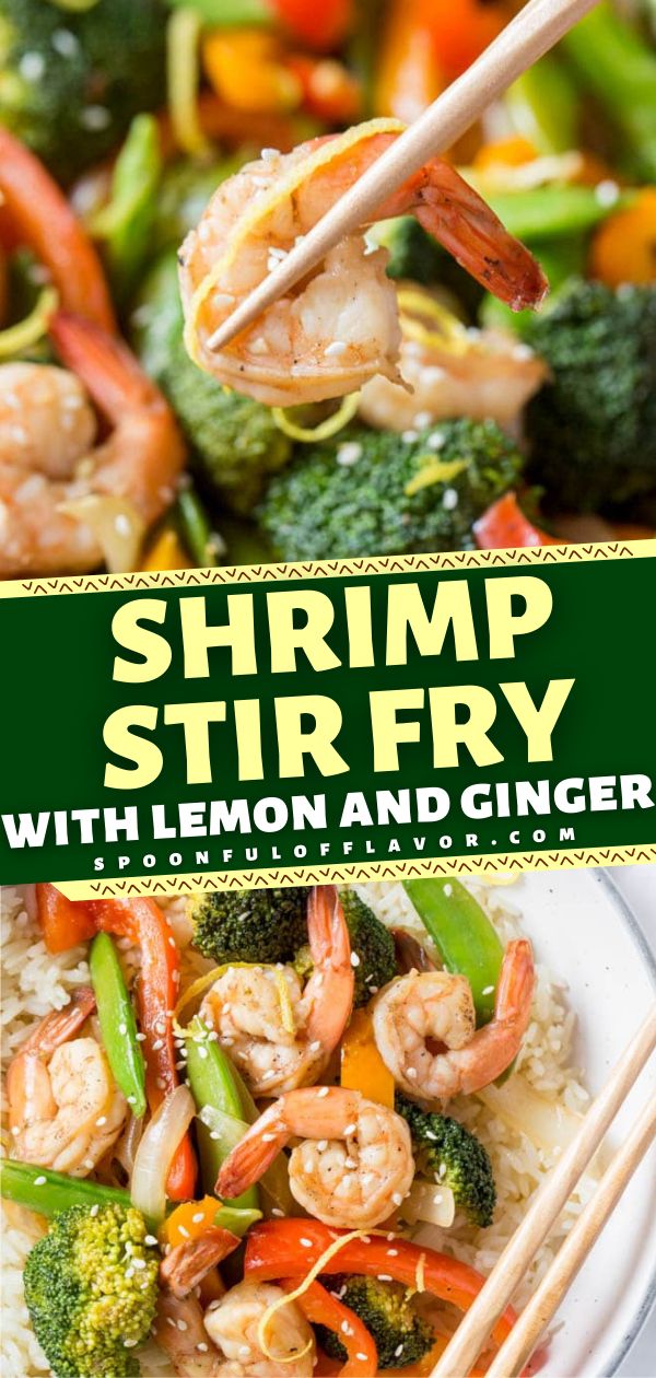 Lemon-Ginger Shrimp Stir-Fry with Rice Noodles