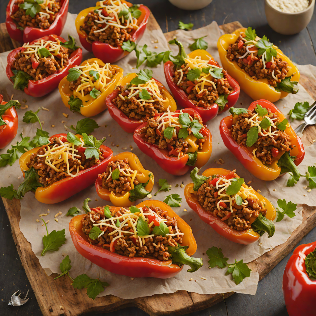 Cheese-Stuffed Bell Pepper Boats with Ground Beef