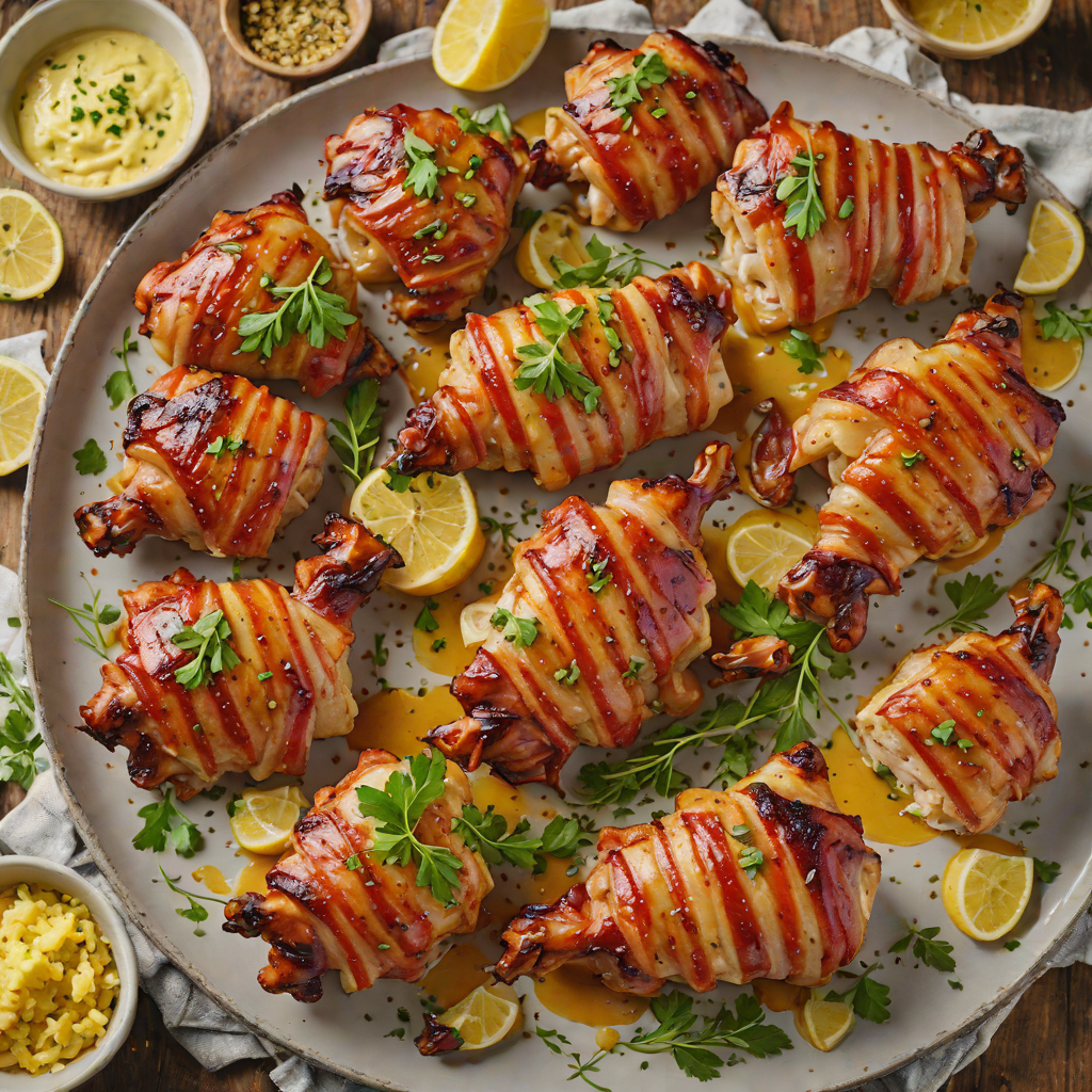 Bacon-Wrapped Chicken Thighs with Garlic Butter
