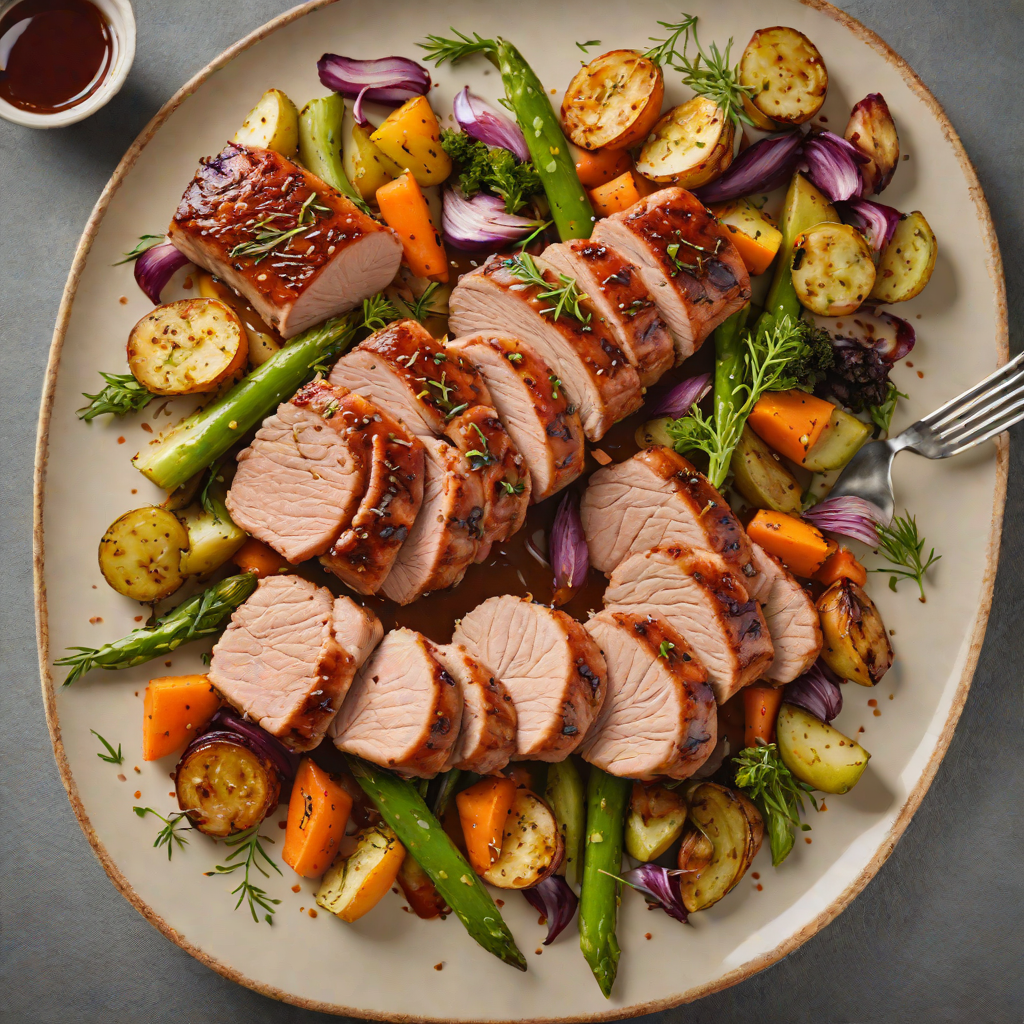 Honey-Glazed Pork Tenderloin with Roasted Spring Vegetables