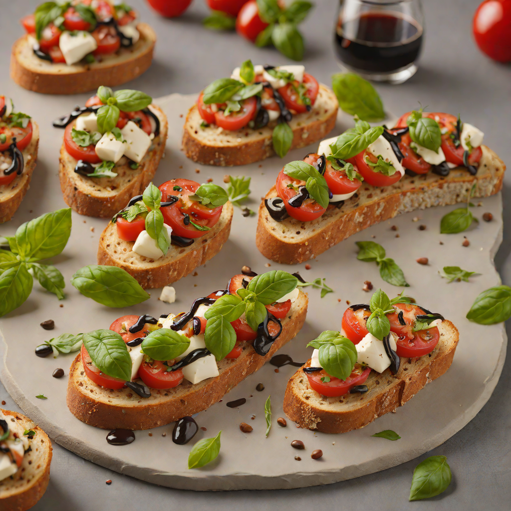 Italian Caprese Bruschetta with Balsamic Glaze