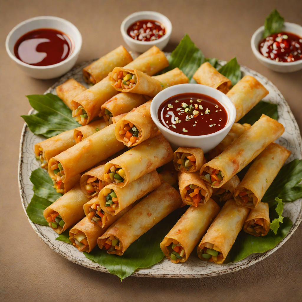 Pan-Fried Vegetable Lumpia with Sweet Chili Dipping Sauce