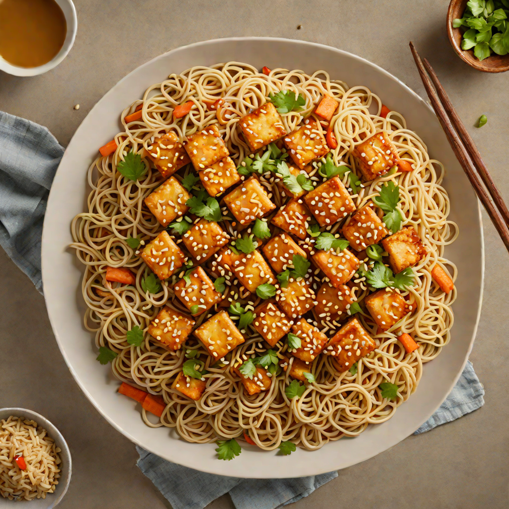Quick Sesame-Ginger Noodles with Crispy Tofu