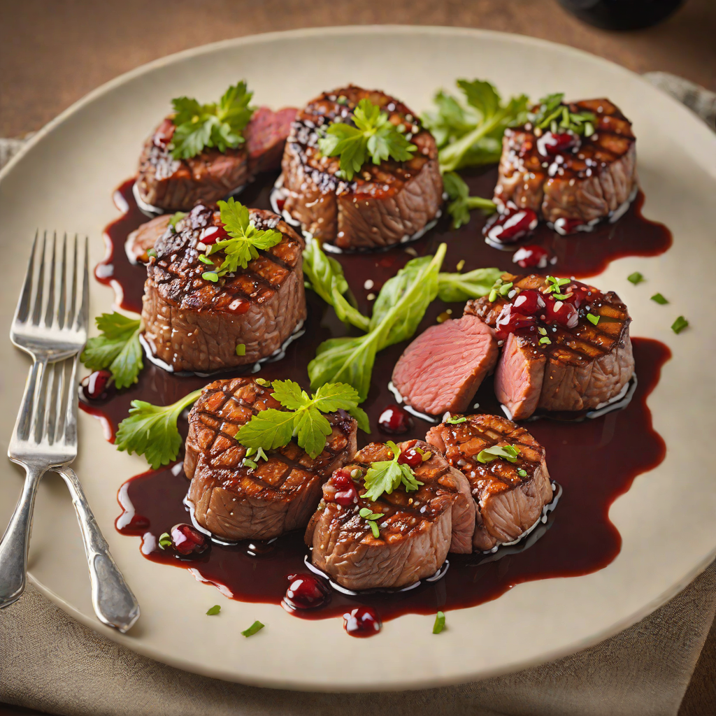 Pan-Seared Petite Sirah Beef Medallions with Red Wine Reduction