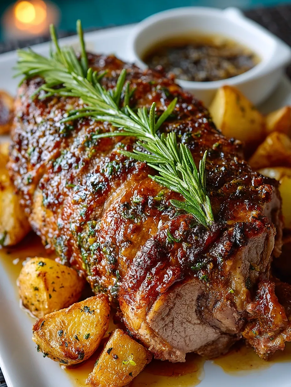 Slow-Roasted Lamb with Pepperberry and Wattleseed Crust