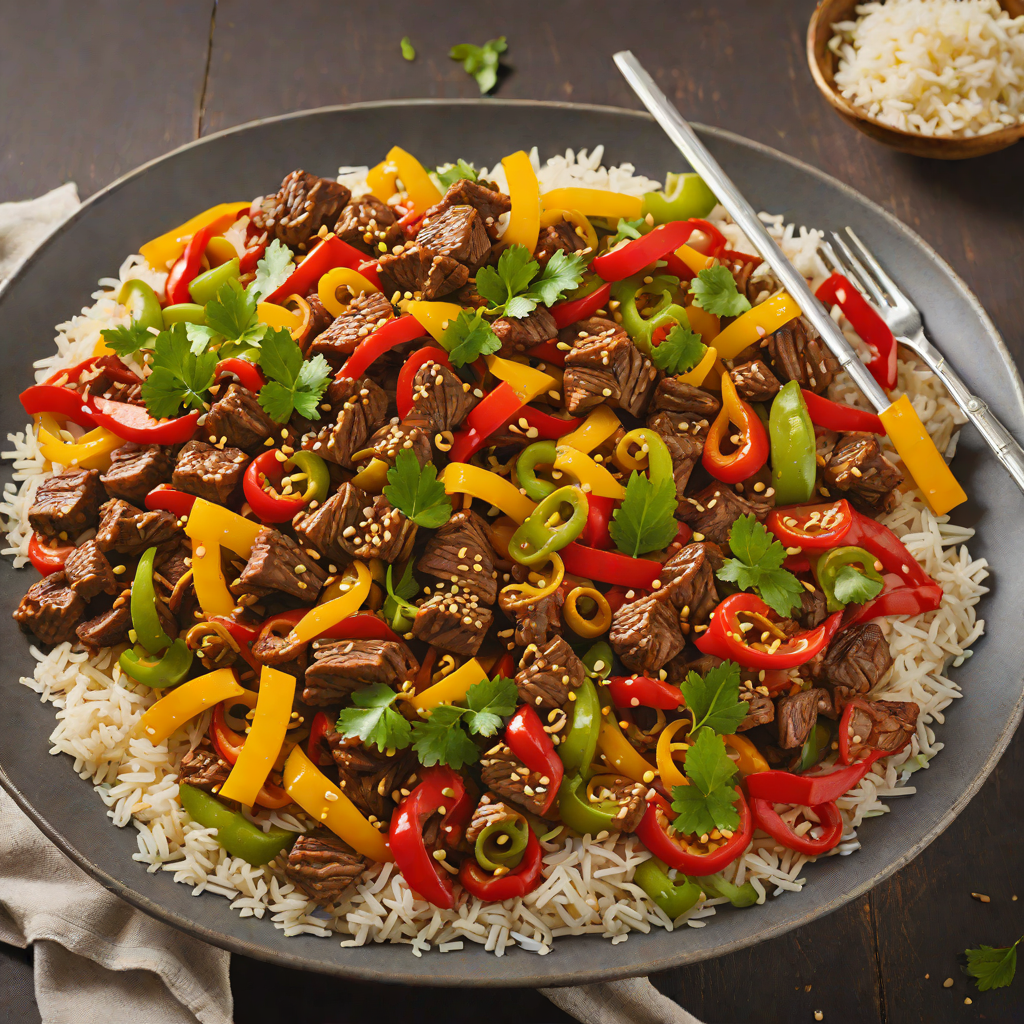 Sautéed Beef and Bell Pepper Stir Fry with Ginger and Coconut Aminos