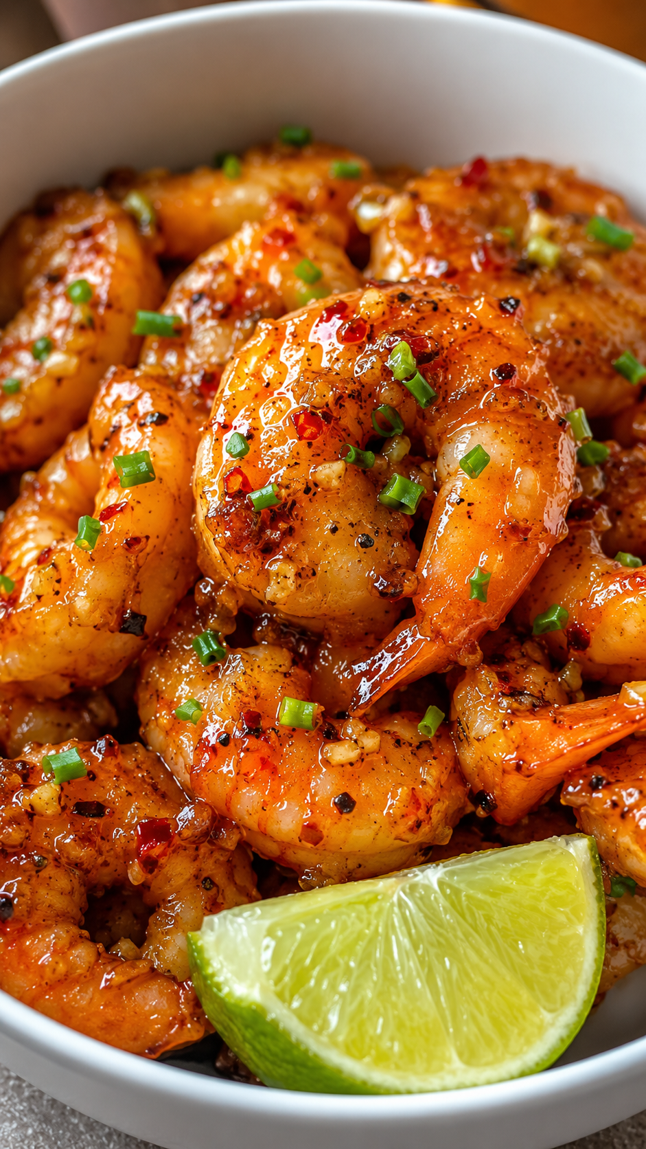 Sautéed Shrimp with Chili-Garlic Sauce and Fresh Lime