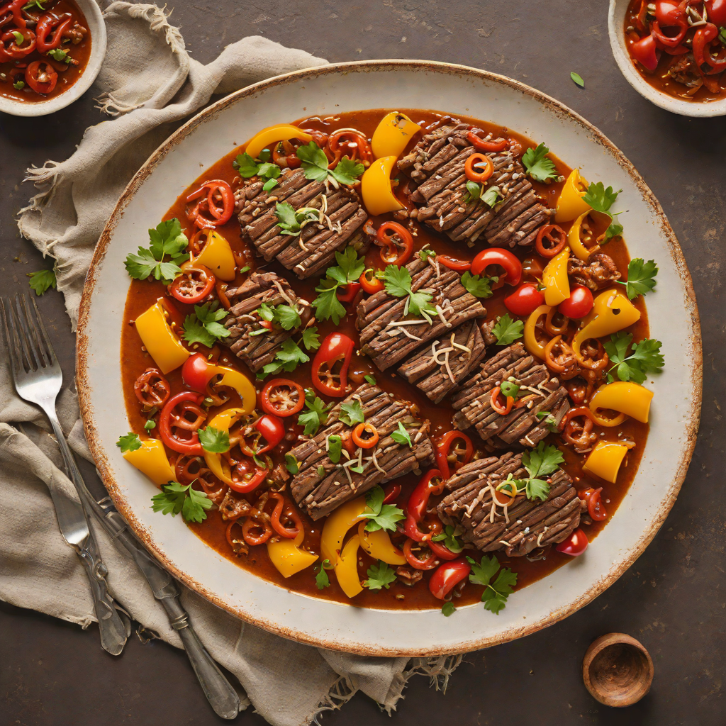 Slow-Cooked Salvadoran Beef with Tomato and Spiced Peppers