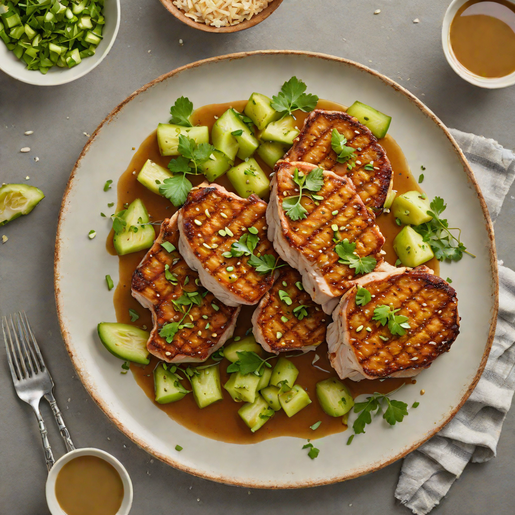 Pan-Seared Pork Chops with Bitter Melon and Garlic Sauce