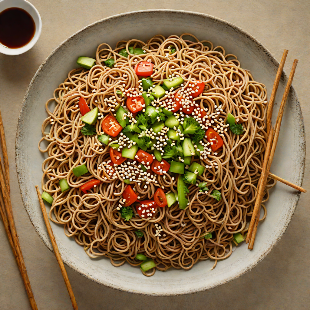 Stir-Fried Soba Noodles with Sesame-Ginger Sauce