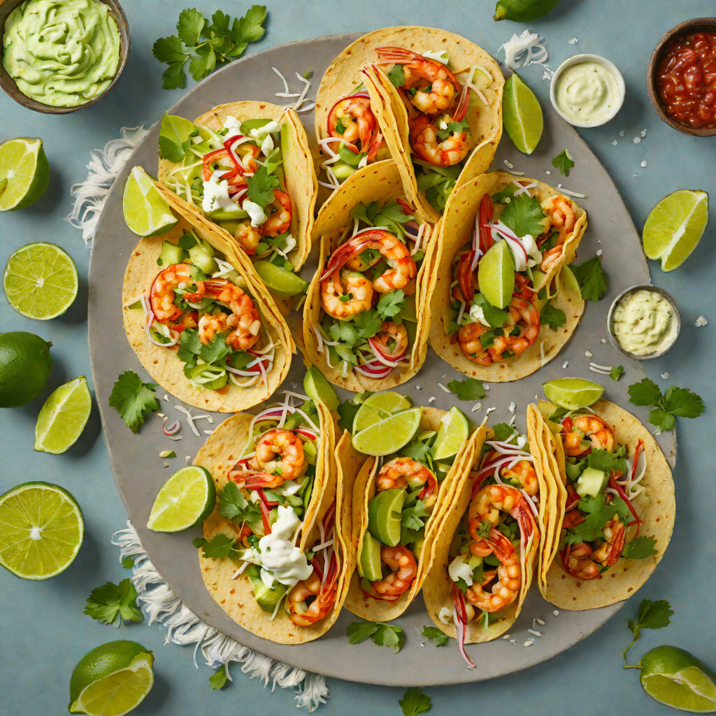 Grilled Lime-Chili Shrimp Tacos with Avocado Crema
