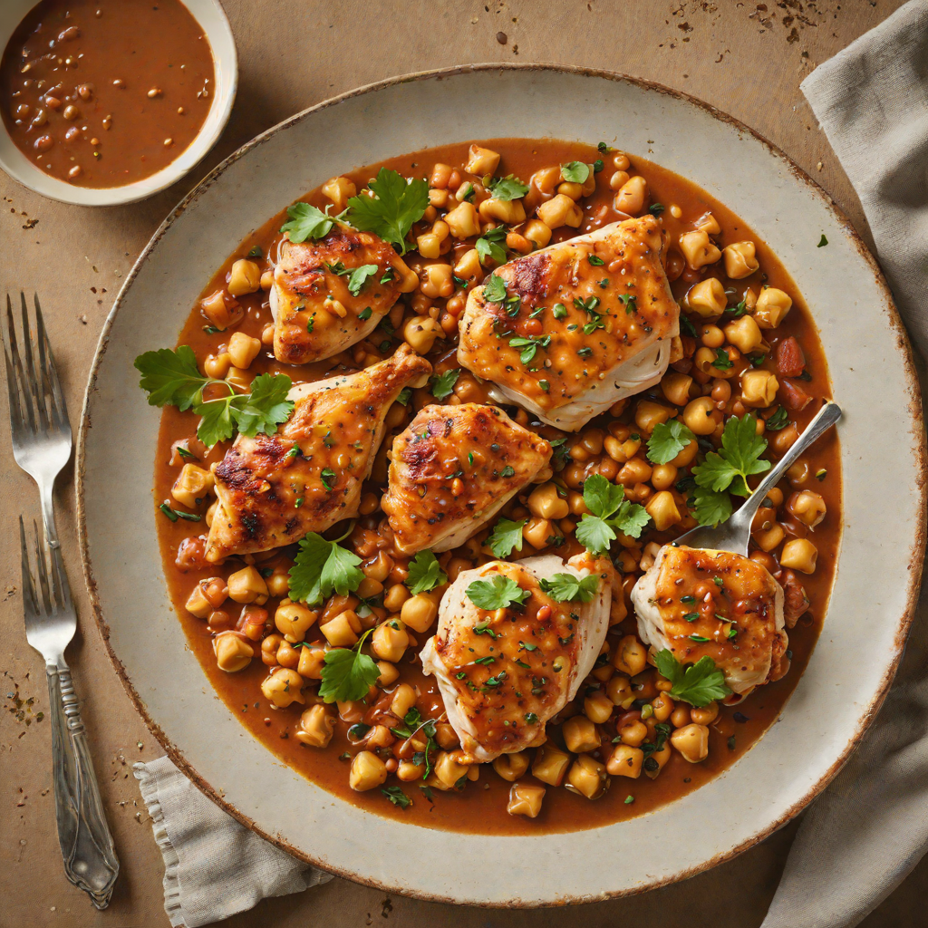 Pan-Seared Chicken with Smoky Paprika and Chickpea Stew