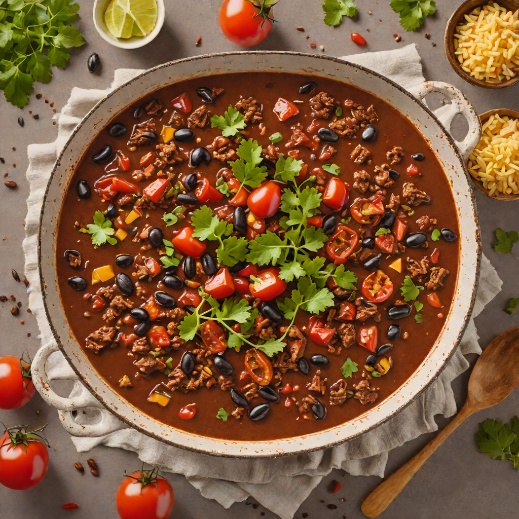 Slow-Cooked Beef Chili with Black Beans and Roasted Tomatoes