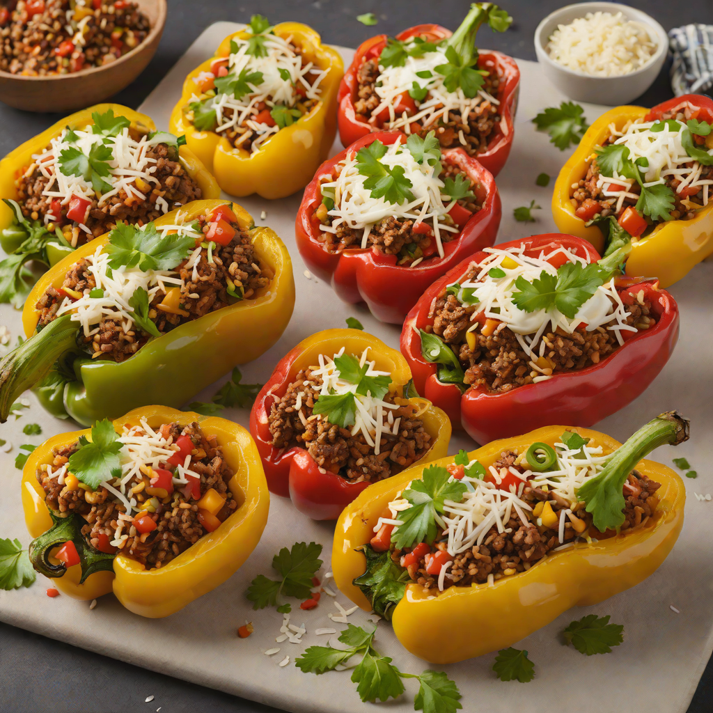 Tex-Mex Stuffed Bell Peppers with Ground Beef and Rice