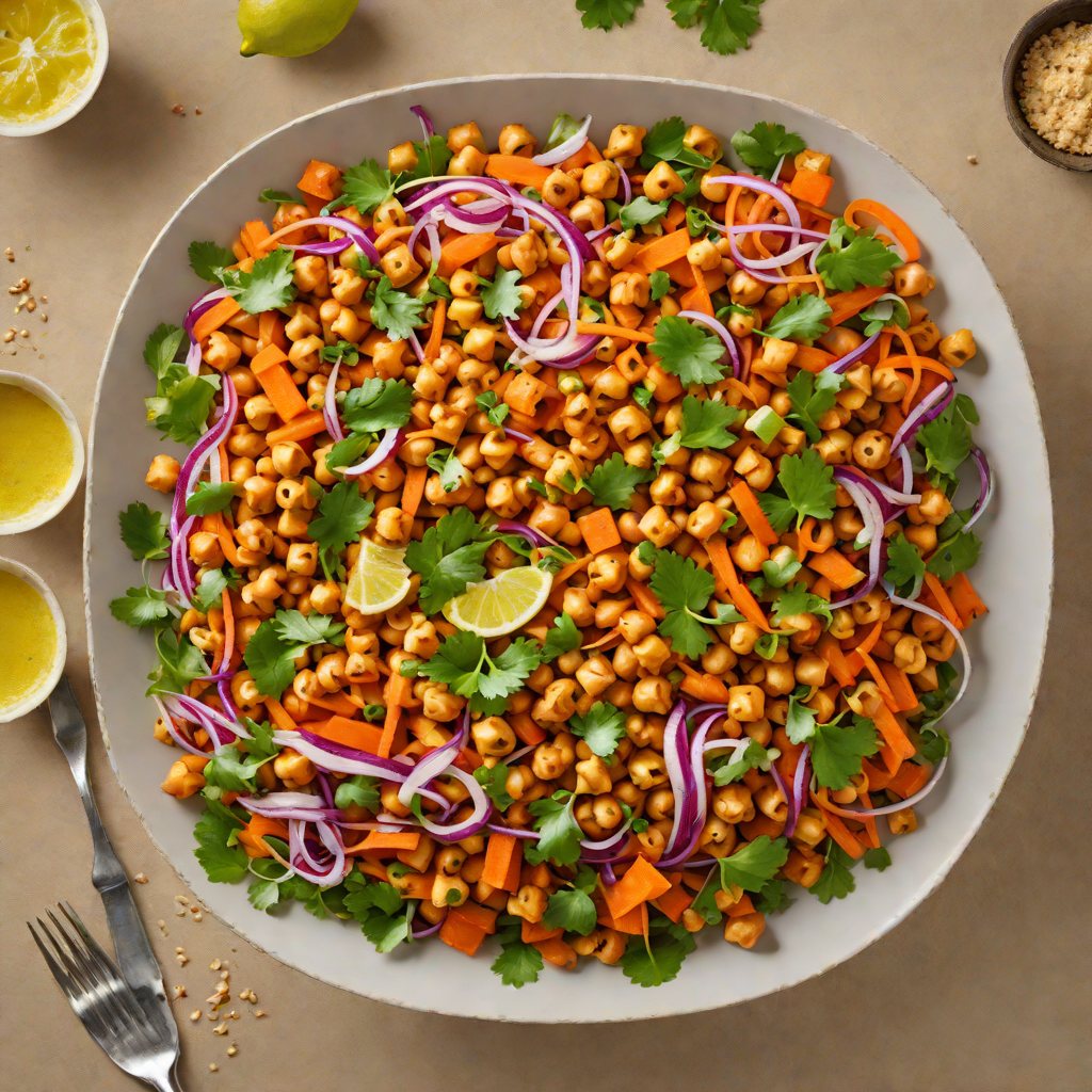 Harissa-Spiced Chickpea and Carrot Salad with Lemon Dressing