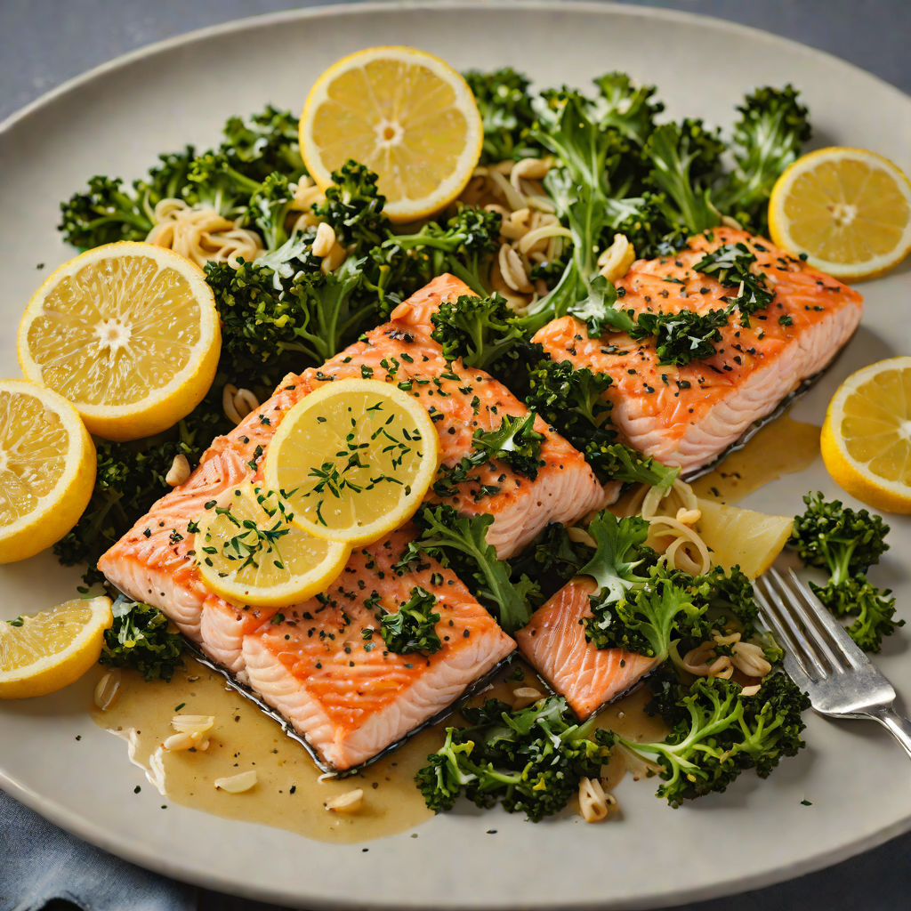 Pan-Seared Lemon Garlic Salmon with Wilted Kale