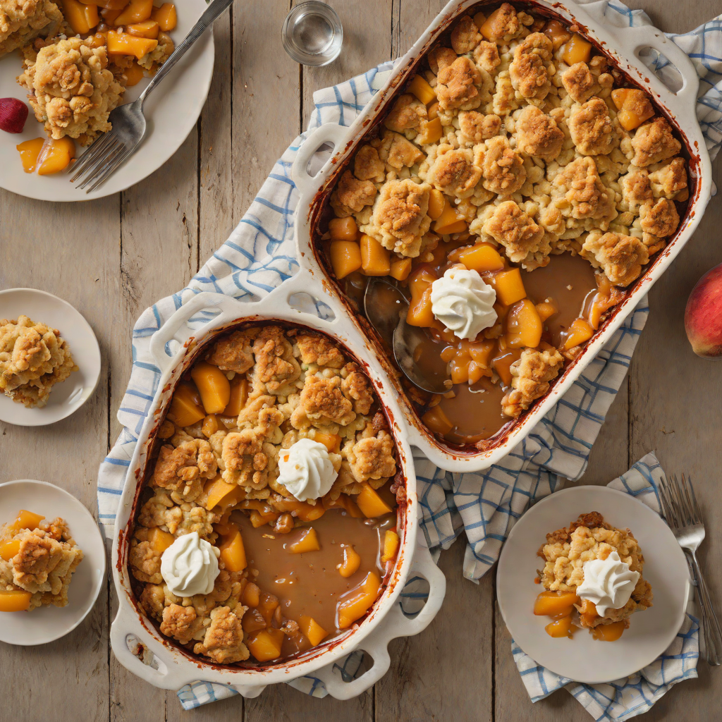 Memorial Day Peach Cobbler with Cinnamon Biscuit Topping