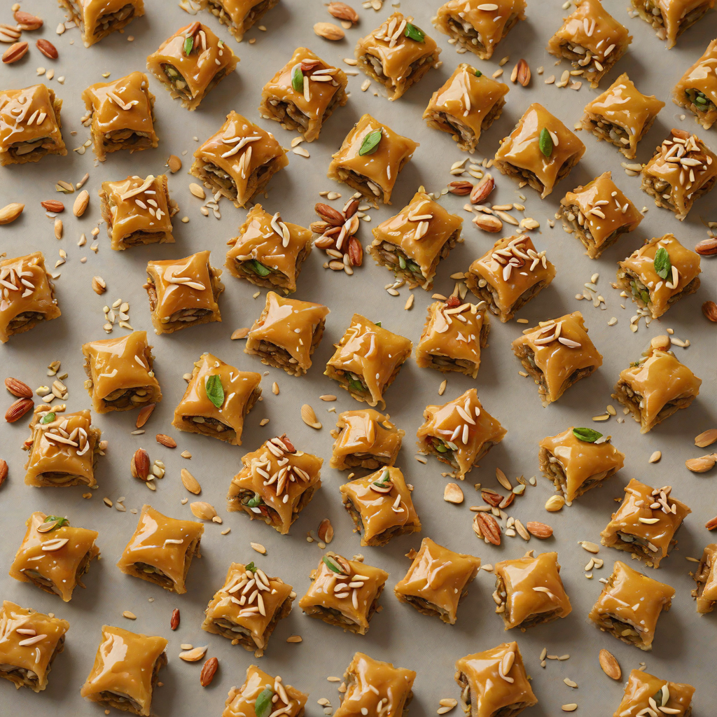 Honey Almond Tahini Baklava Bites