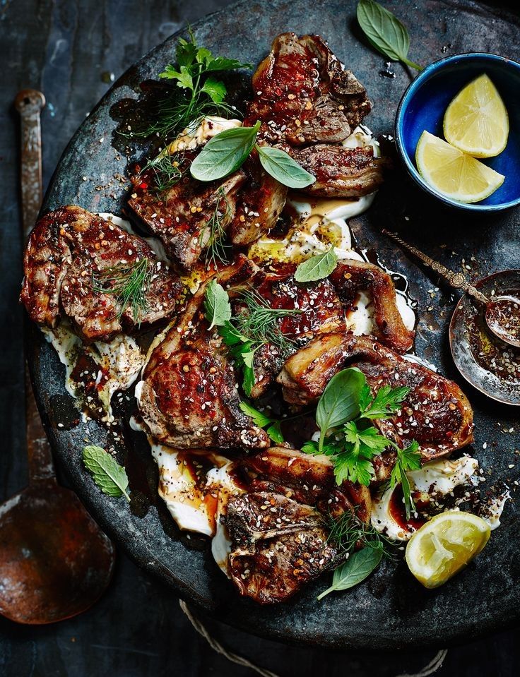 Barbecue Spiced Lamb Chops with Wattleseed and Mint Yogurt