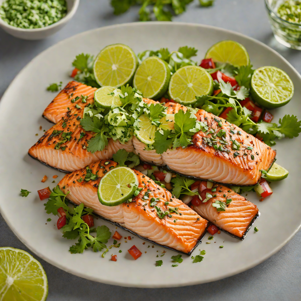 Pan-Seared Salmon with Cilantro Lime Dressing