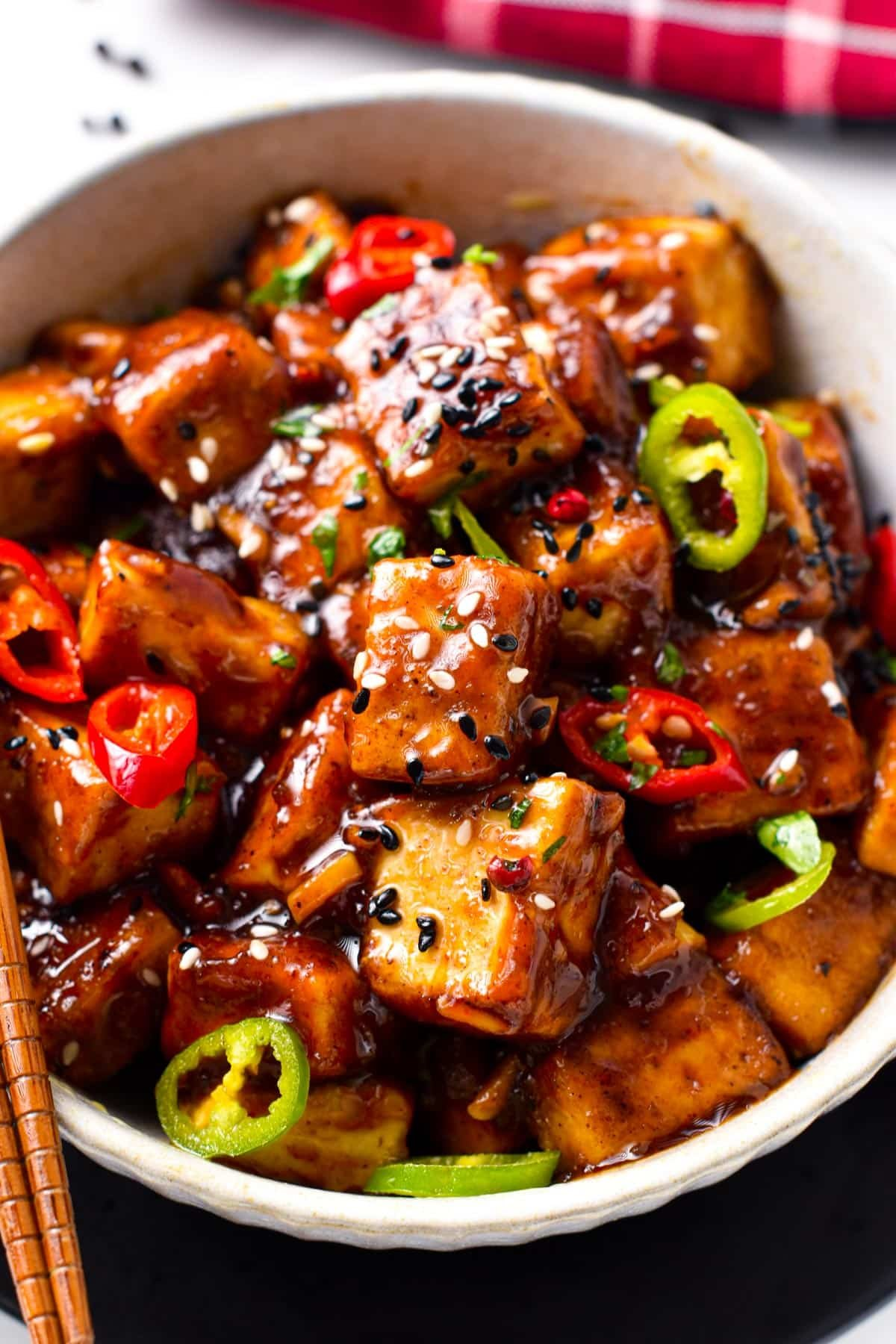 Sichuan-Style Spicy Tofu Stir Fry with Garlic and Chili