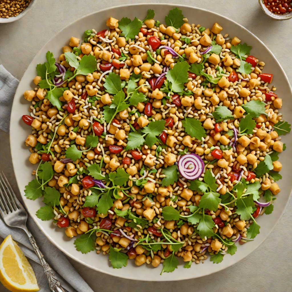 Warm Lentil and Chickpea Salad with Lemon-Garlic Dressing