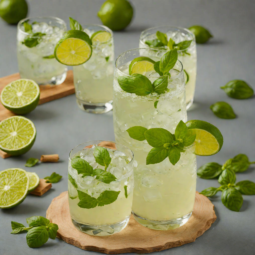 Ginger-Lime Gin Fizz with Basil