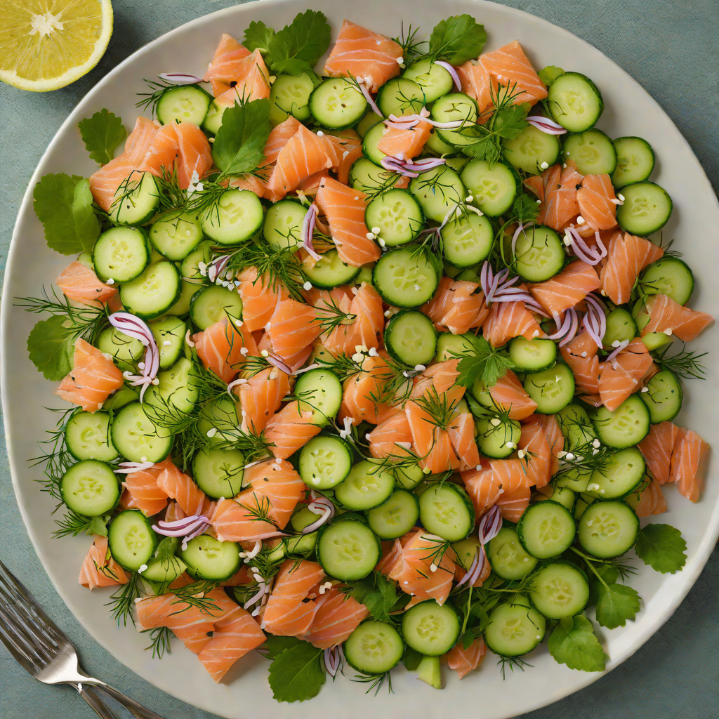 Northern-Style Smoked Salmon Salad with Dill and Cucumber