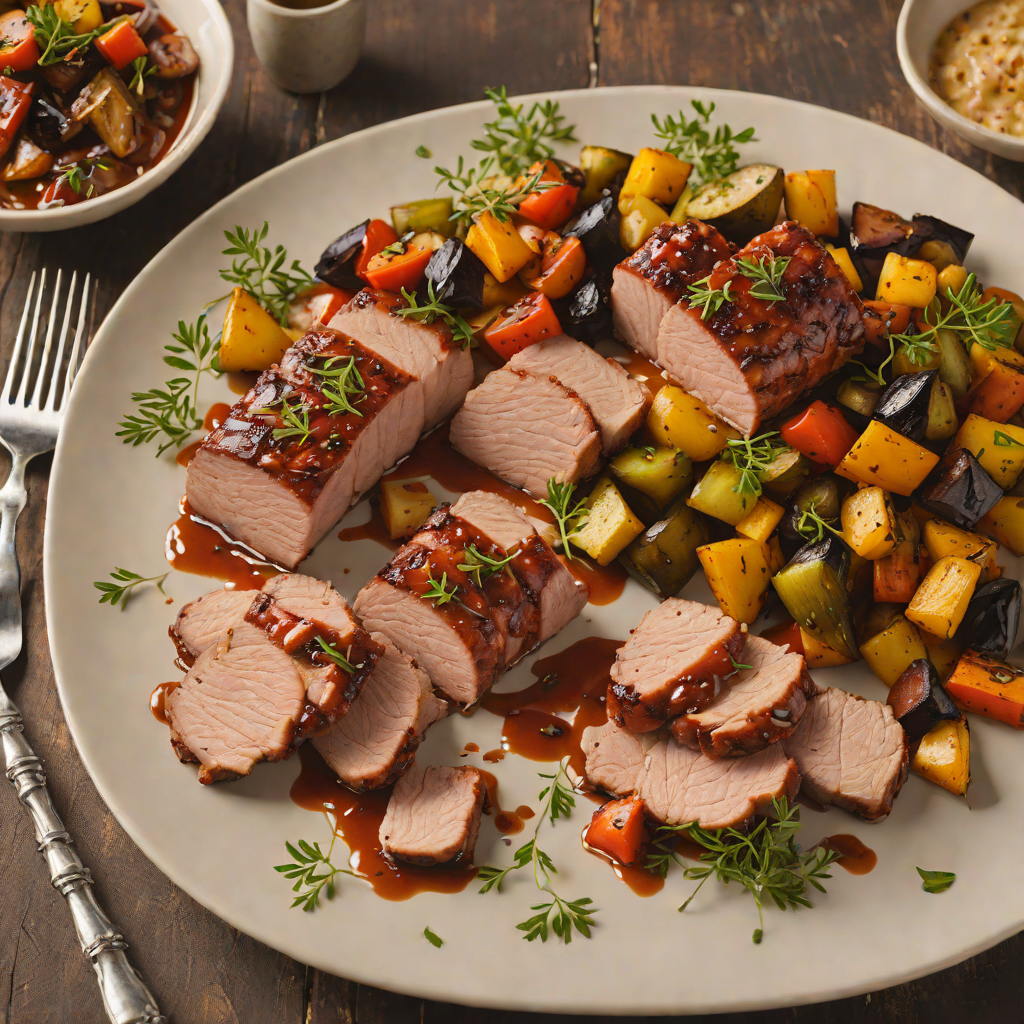 Whiskey-Glazed Pork Tenderloin with Roasted Vegetables