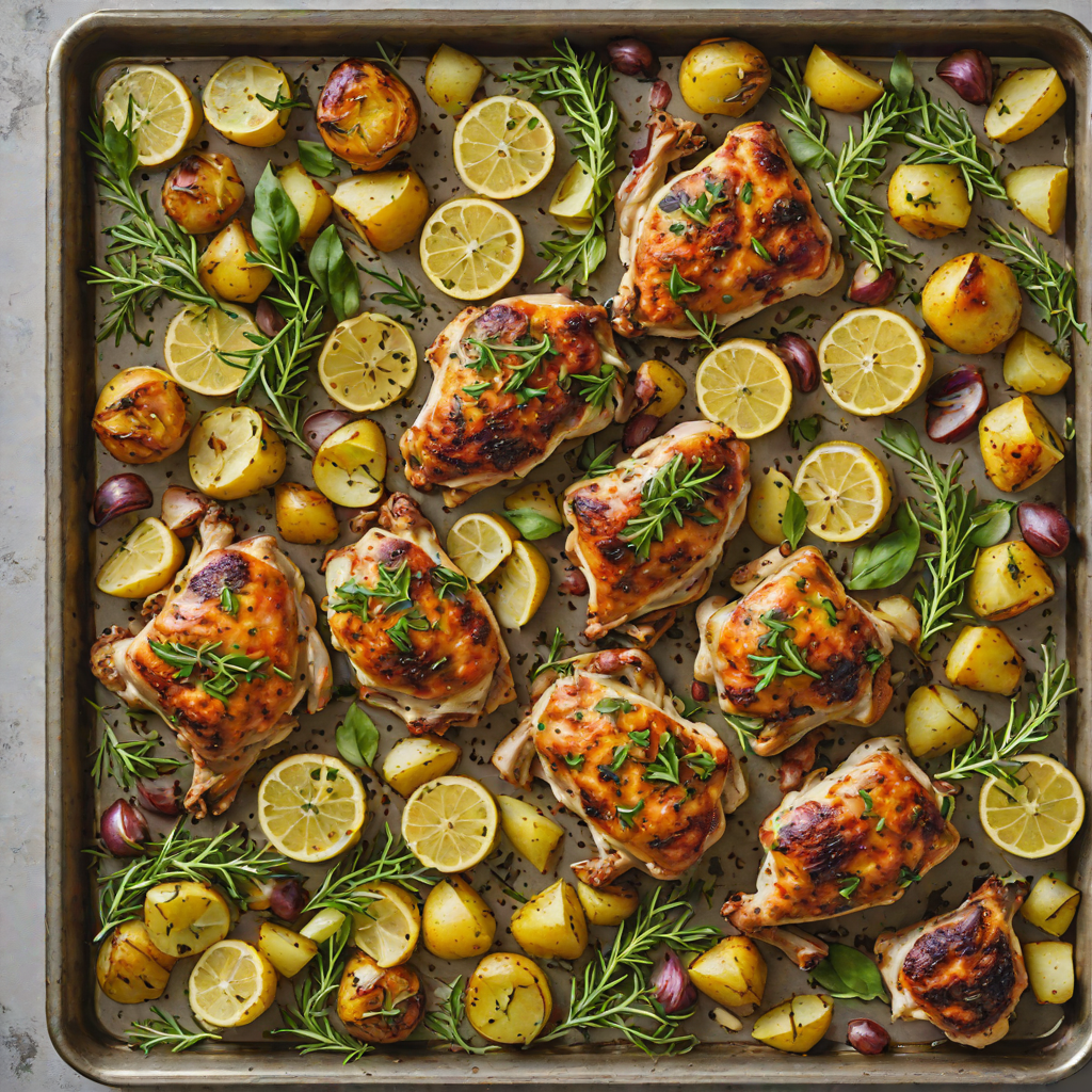 Italian Sheet Pan Herb-Roasted Chicken Thighs with Potatoes