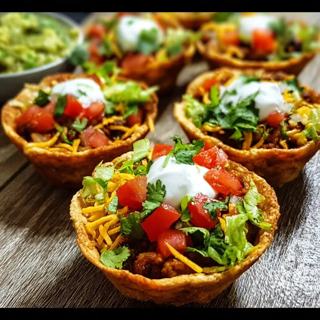 Mini Taco Cups with Hidden Veggie Sauce