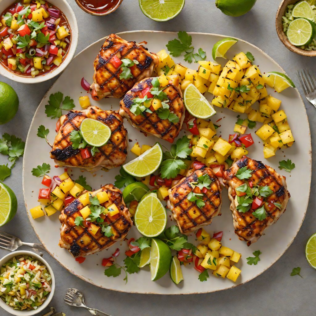 Honey-Lime Grilled Chicken Thighs with Charred Pineapple Salsa