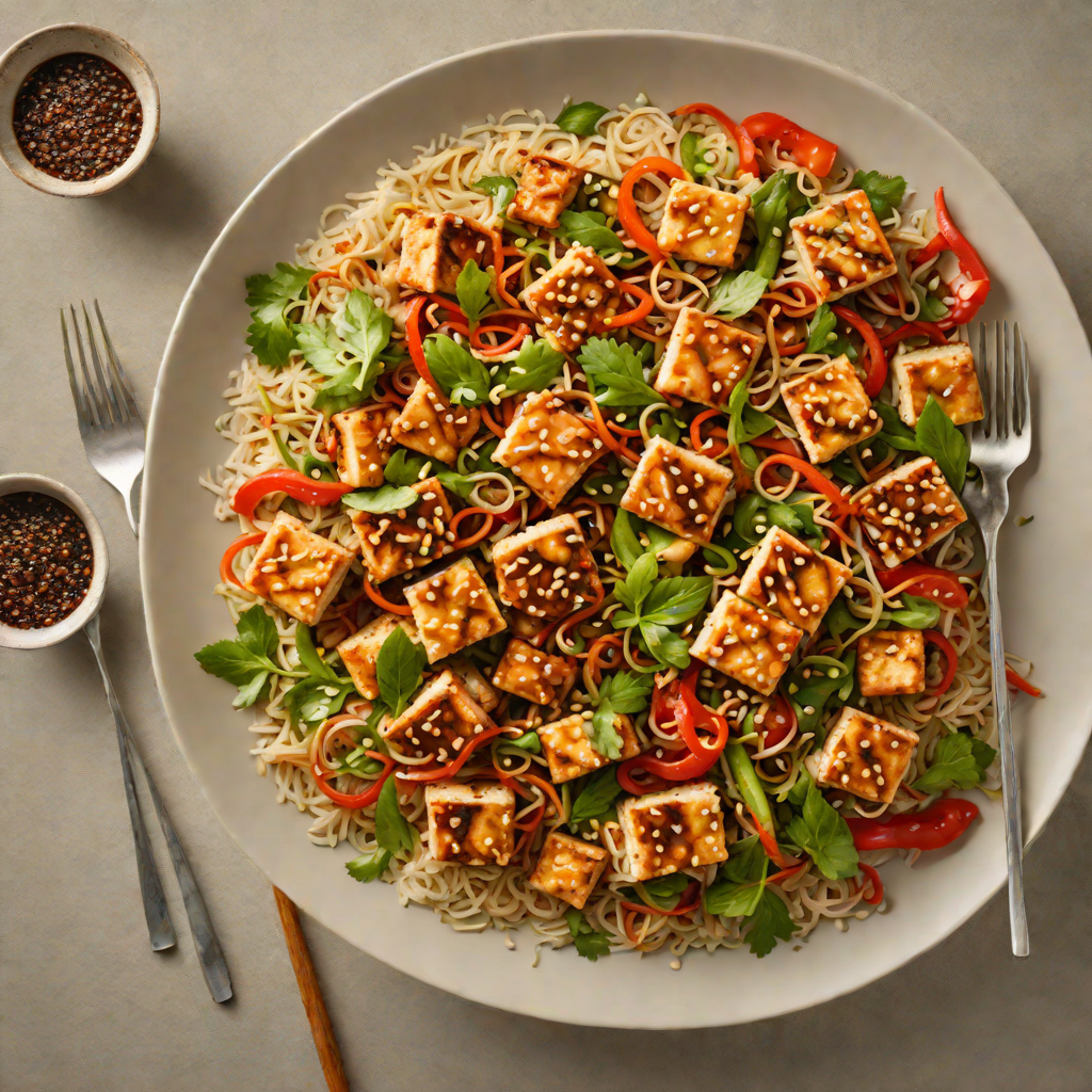 Pan-Seared Tofu Stir Fry with Sesame-Ginger Sauce