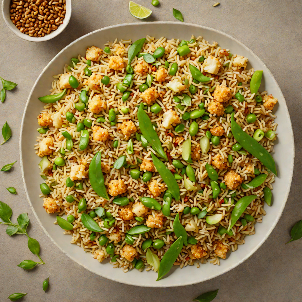 Stir-Fried Cauliflower Rice with Ginger and Snap Peas